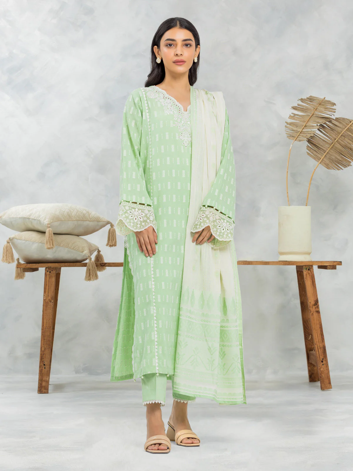 Unstitched Embroidered Jacquard Shirt - EWU24V3-30051S