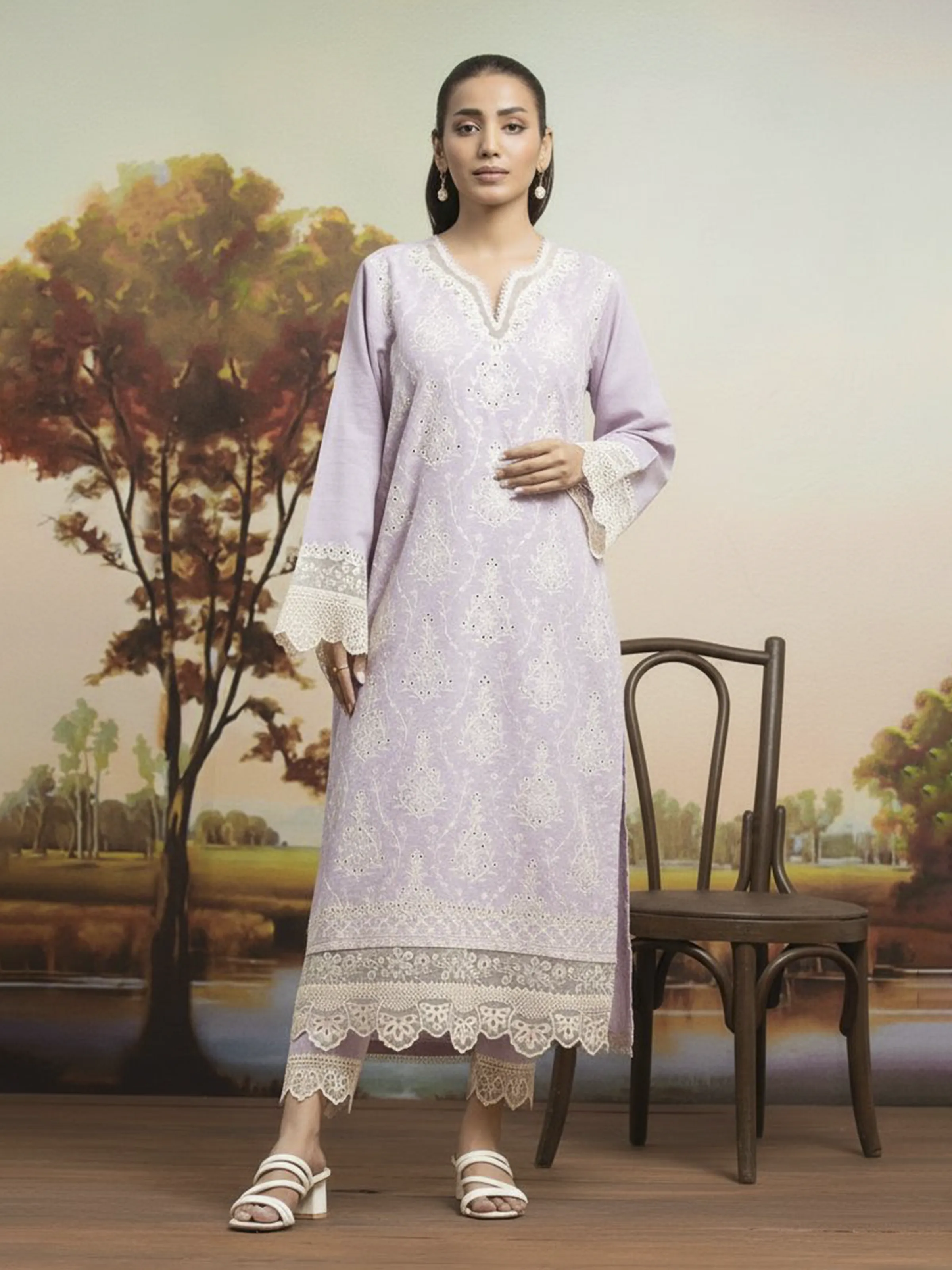 Unstitched Embroidered Khaddar Shirt - EWU24V11-30208S