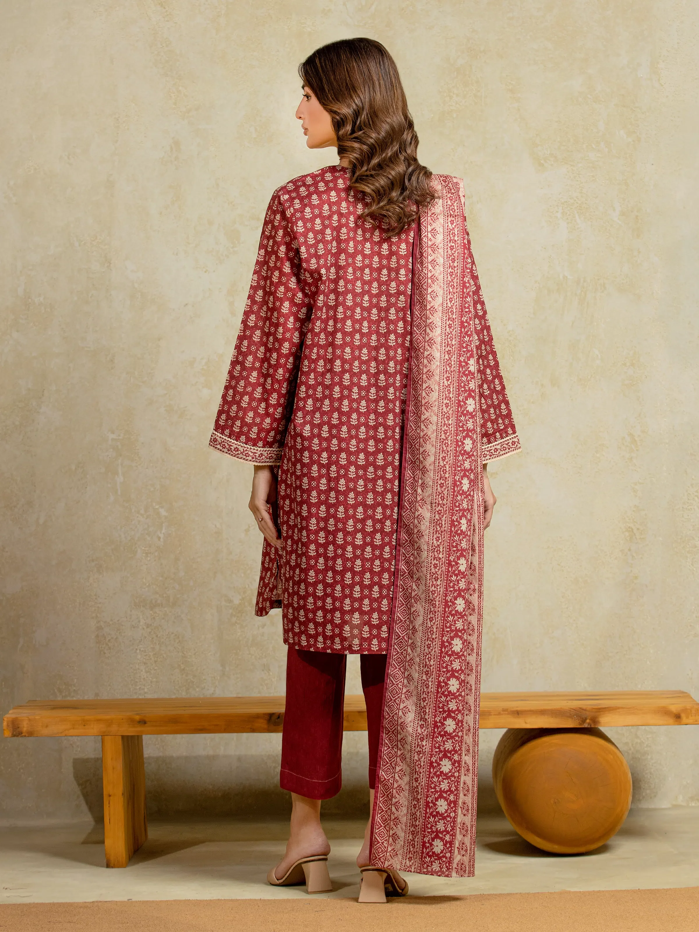 Unstitched Printed Khaddar Suit - EWU5A3-35915-3P - Image 6