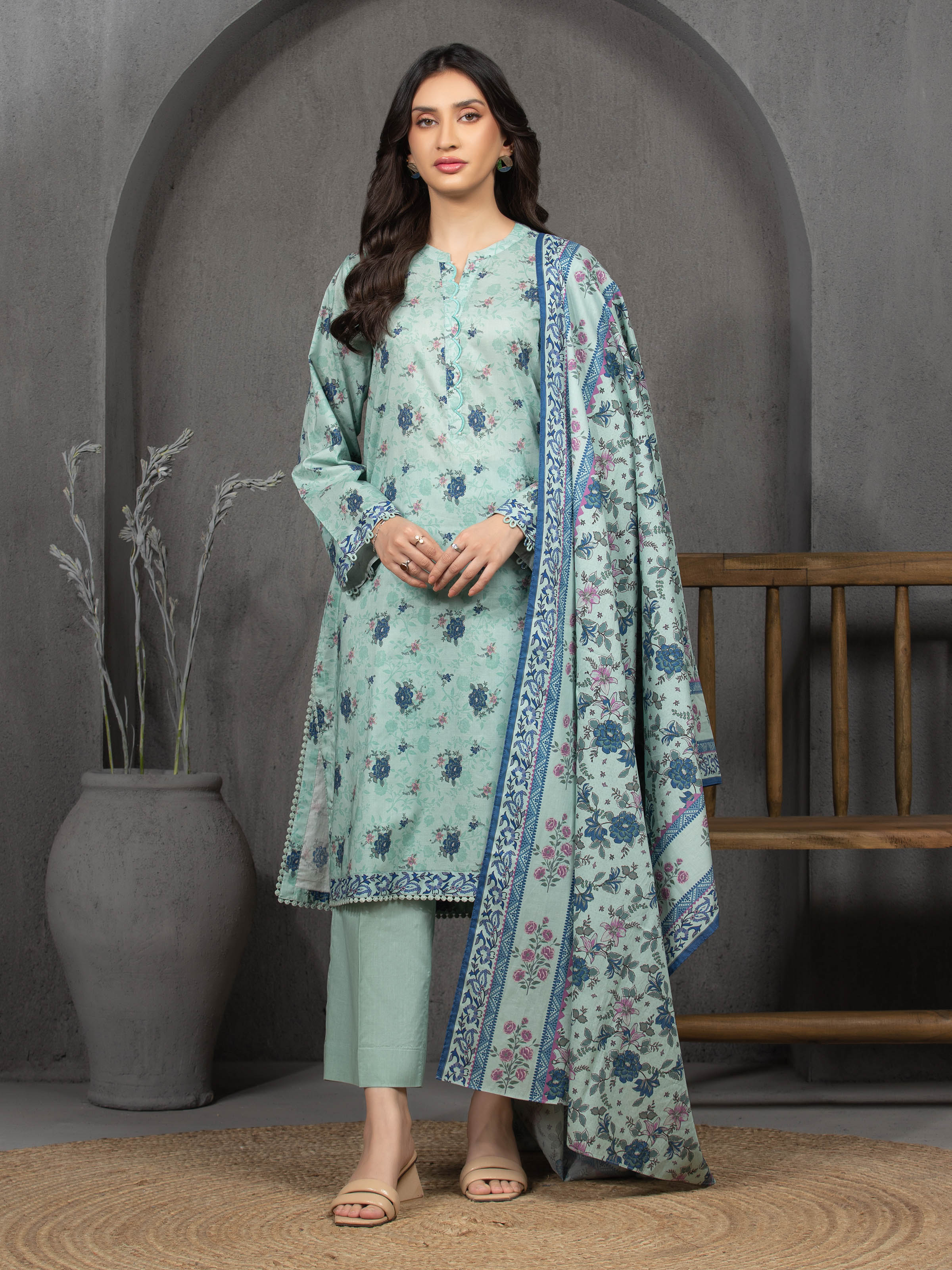 Unstitched Printed Cambric Suit - EWU5A2-35802-3P