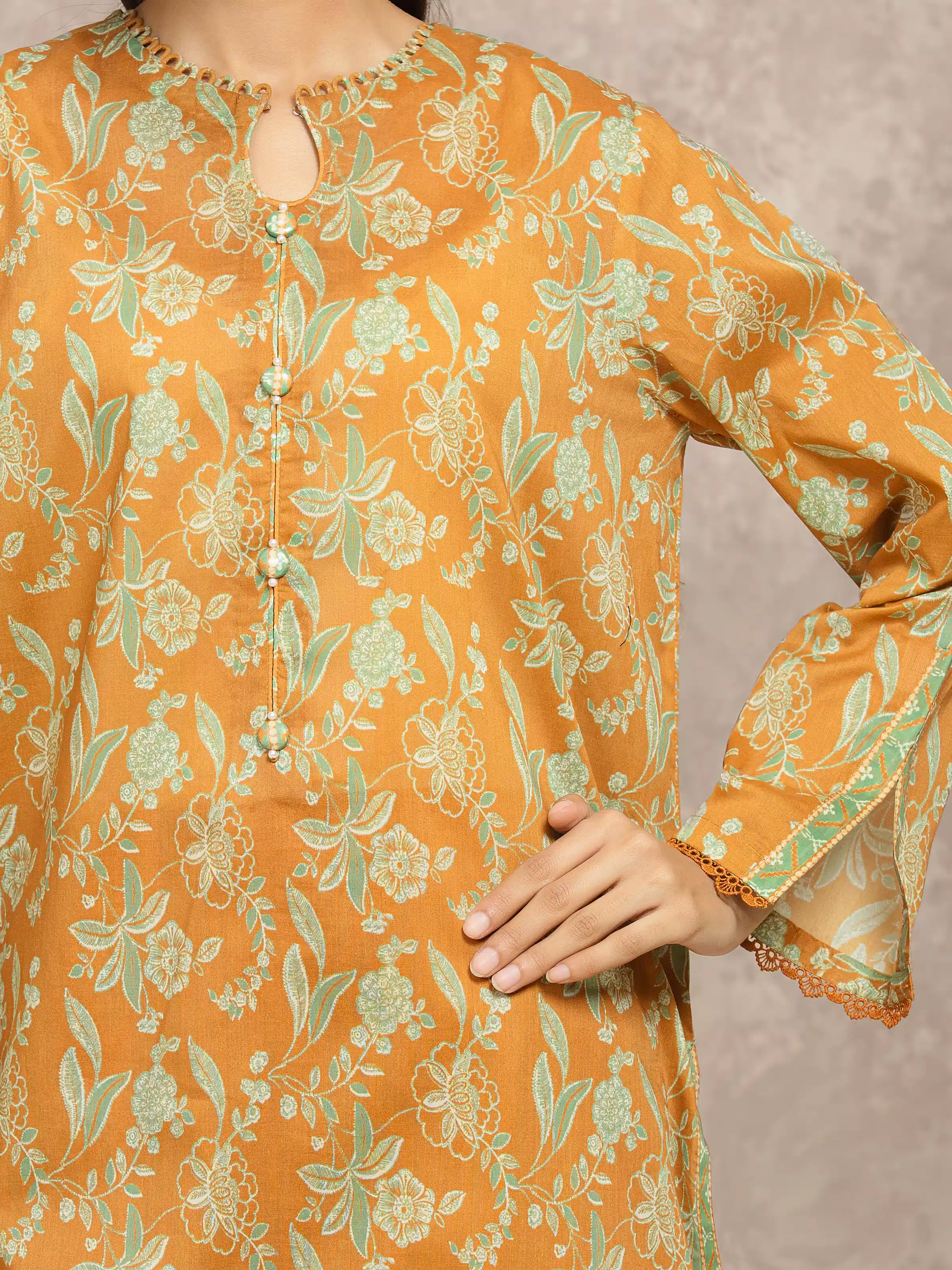Unstitched Printed Khaddar Suit - EWU5A3-36050-3P - Image 3