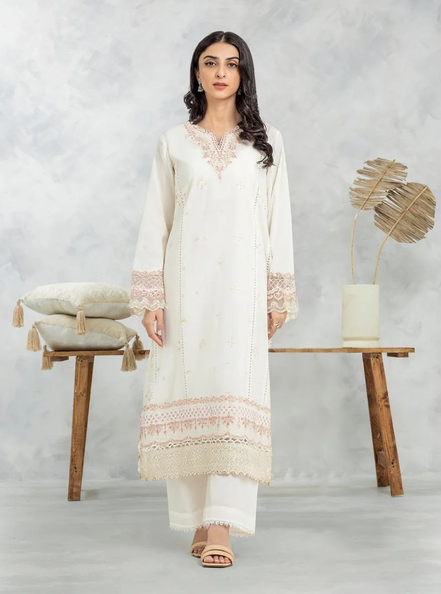 Unstitched Embroidered Cambric Shirt Trouser - EWU24V2-28623ST