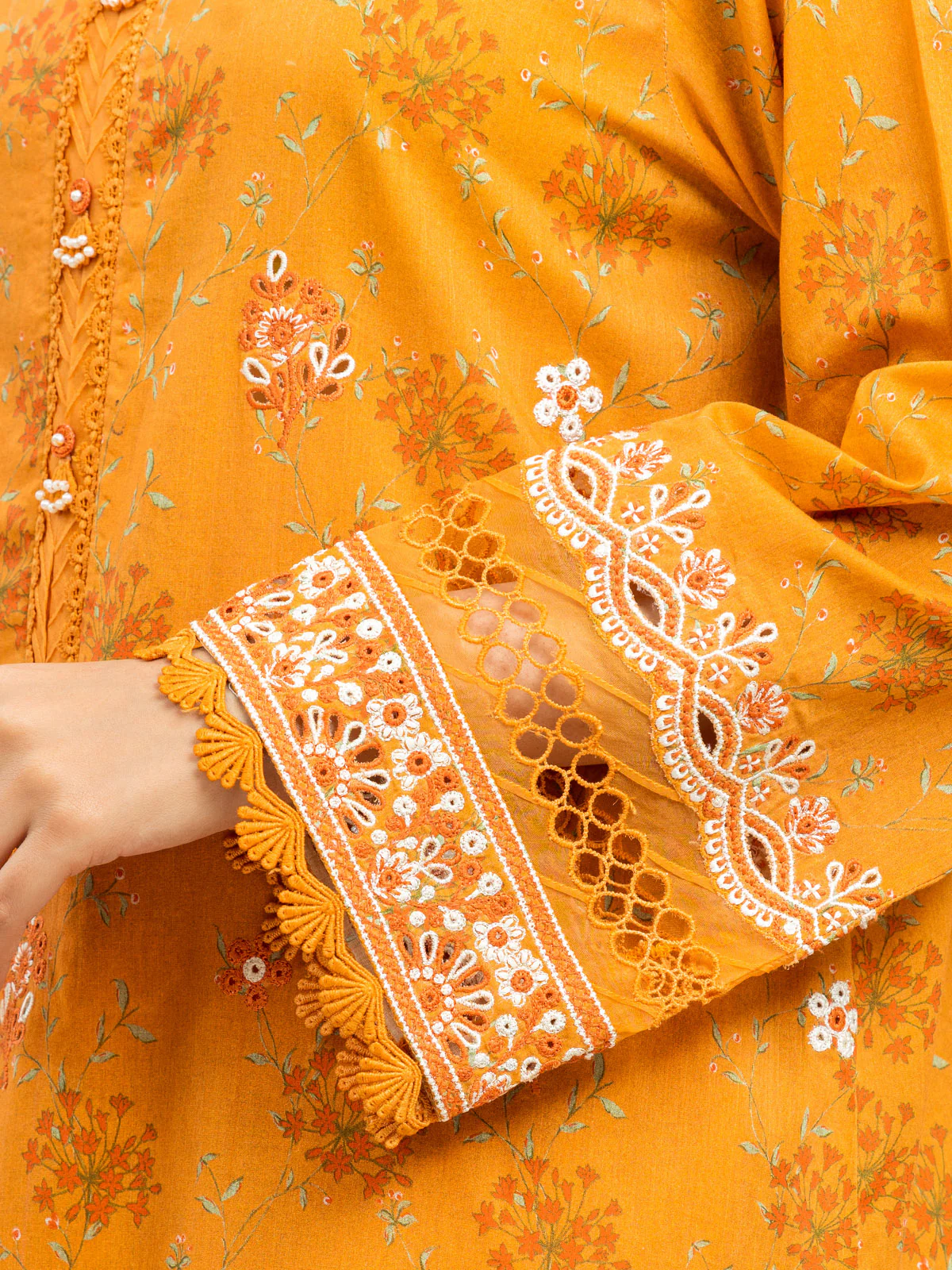 Unstitched Embroidered Lawn Shirt - EWU24V1-30036S - Image 3