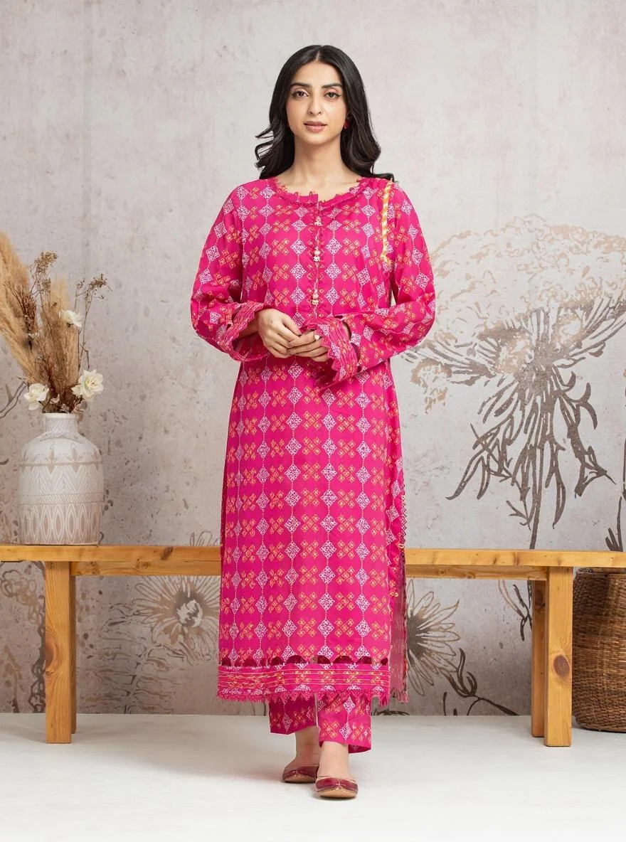 Unstitched Printed Cambric Shirt - EWU24M2-012S