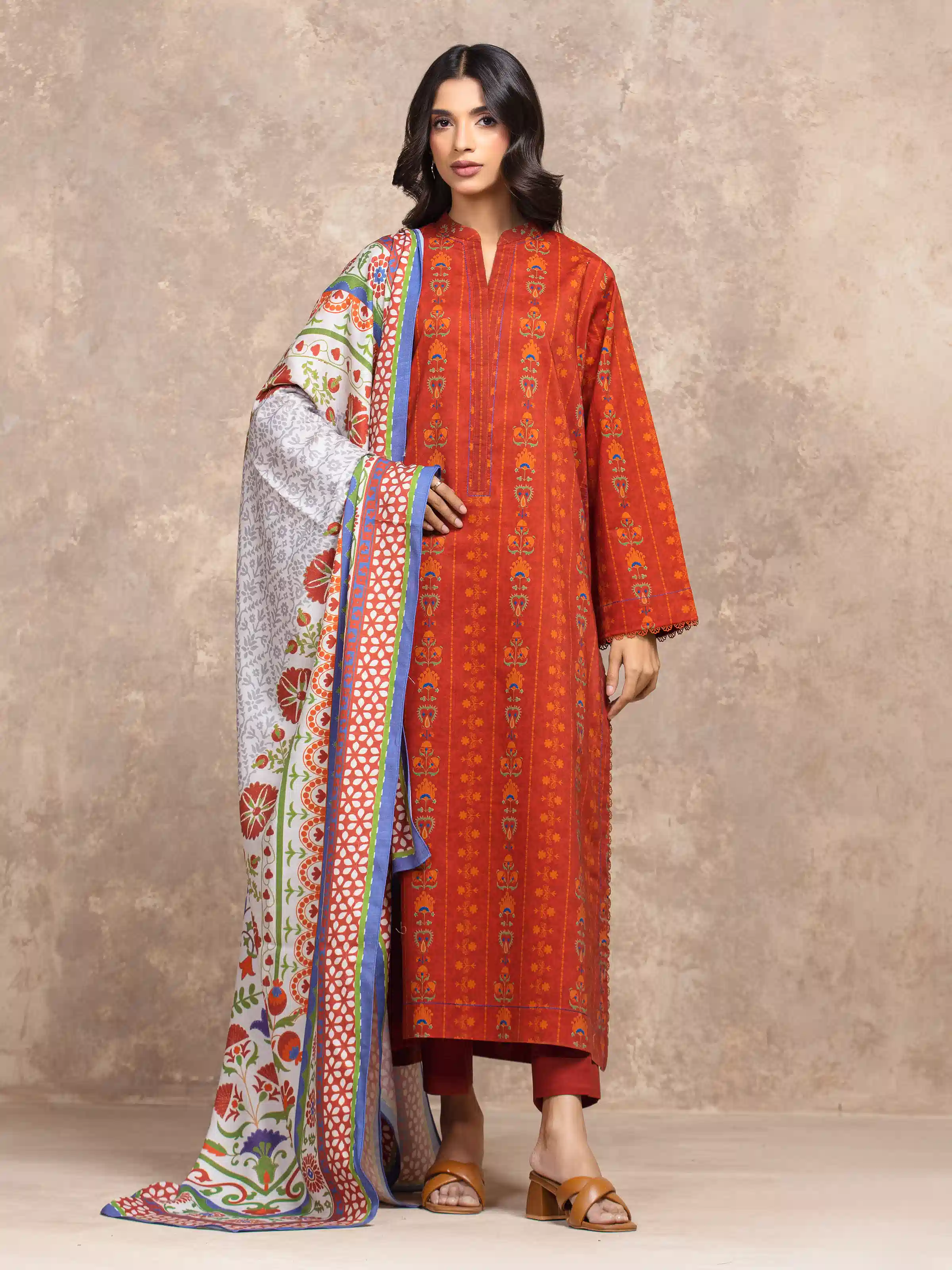 Unstitched Printed Khaddar Suit - EWU5M3-036-3P