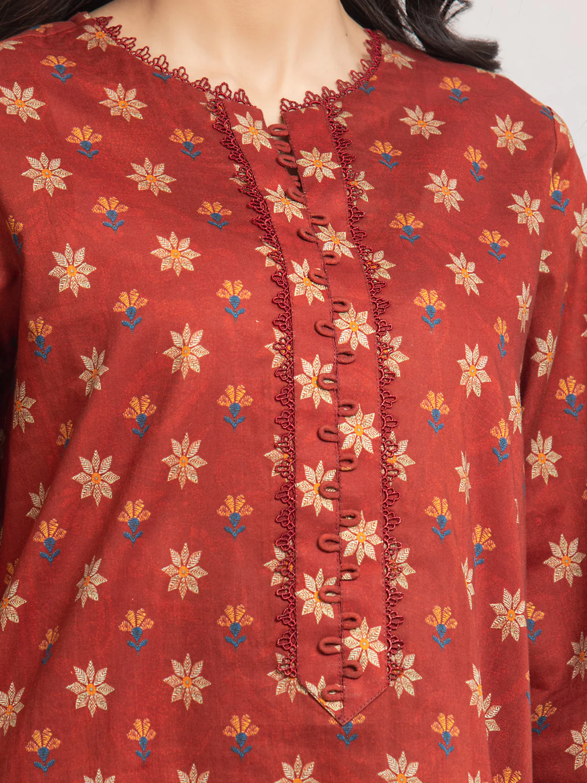 Unstitched Printed Cambric Shirt Trouser - EWU24M2-016ST - Image 3