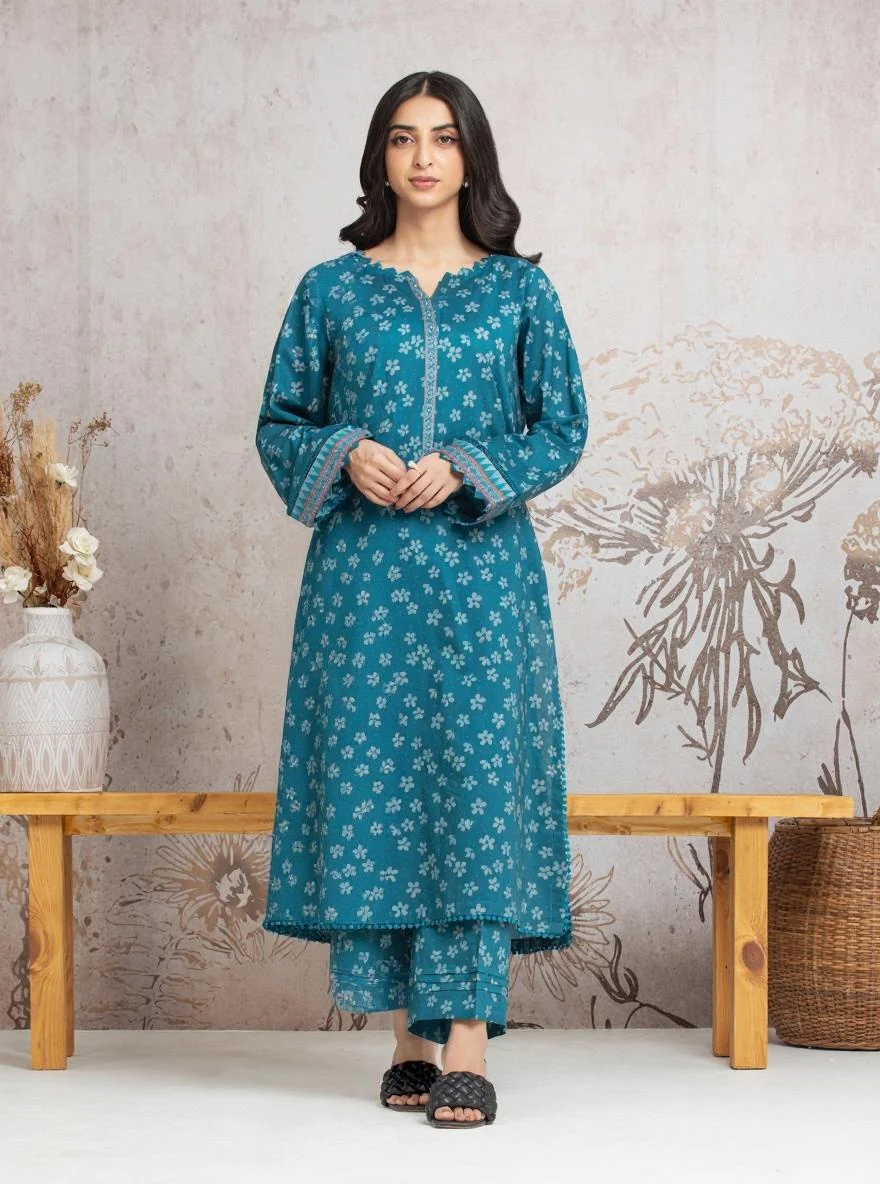 Unstitched Printed Cambric Shirt Trouser - EWU24M2-006ST