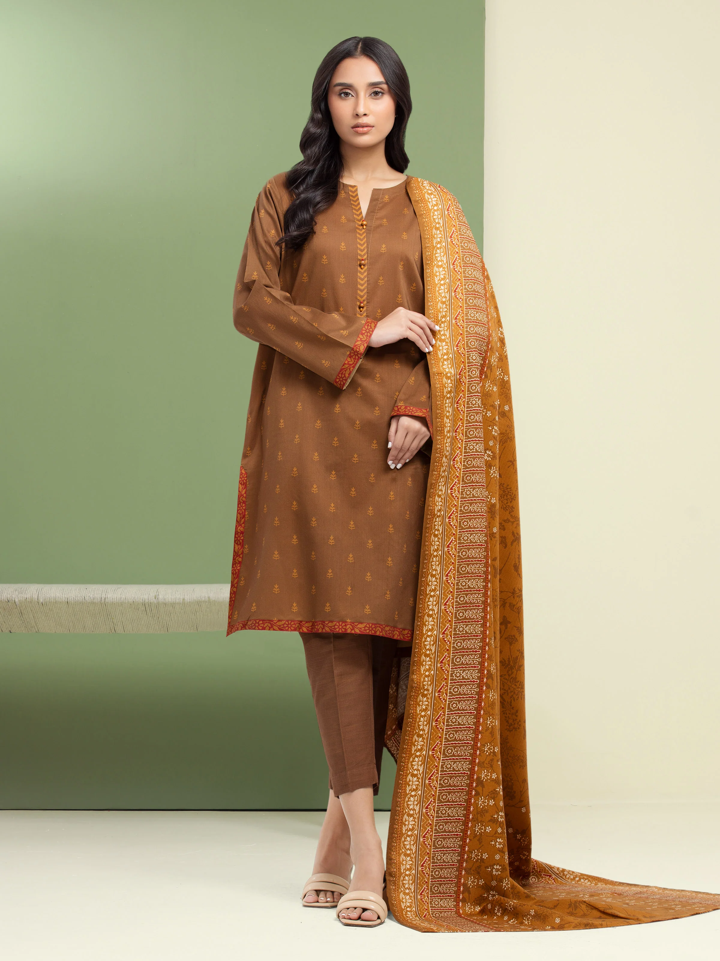 Unstitched Printed Khaddar Suit - EWU5M3-118-3P