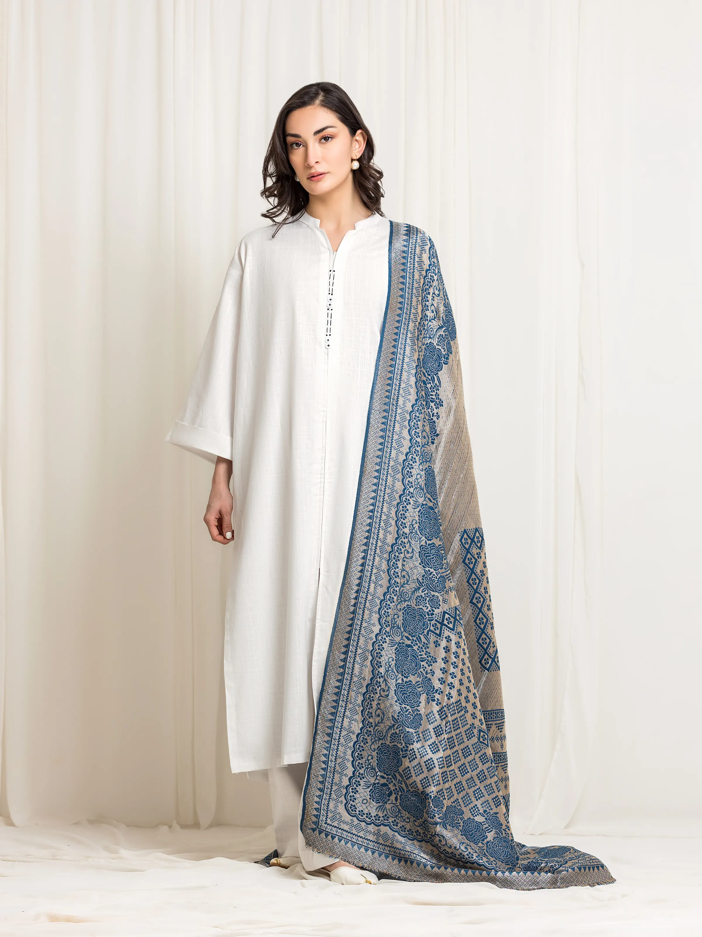 Women's Blue Shawl - EWMSJ5-005