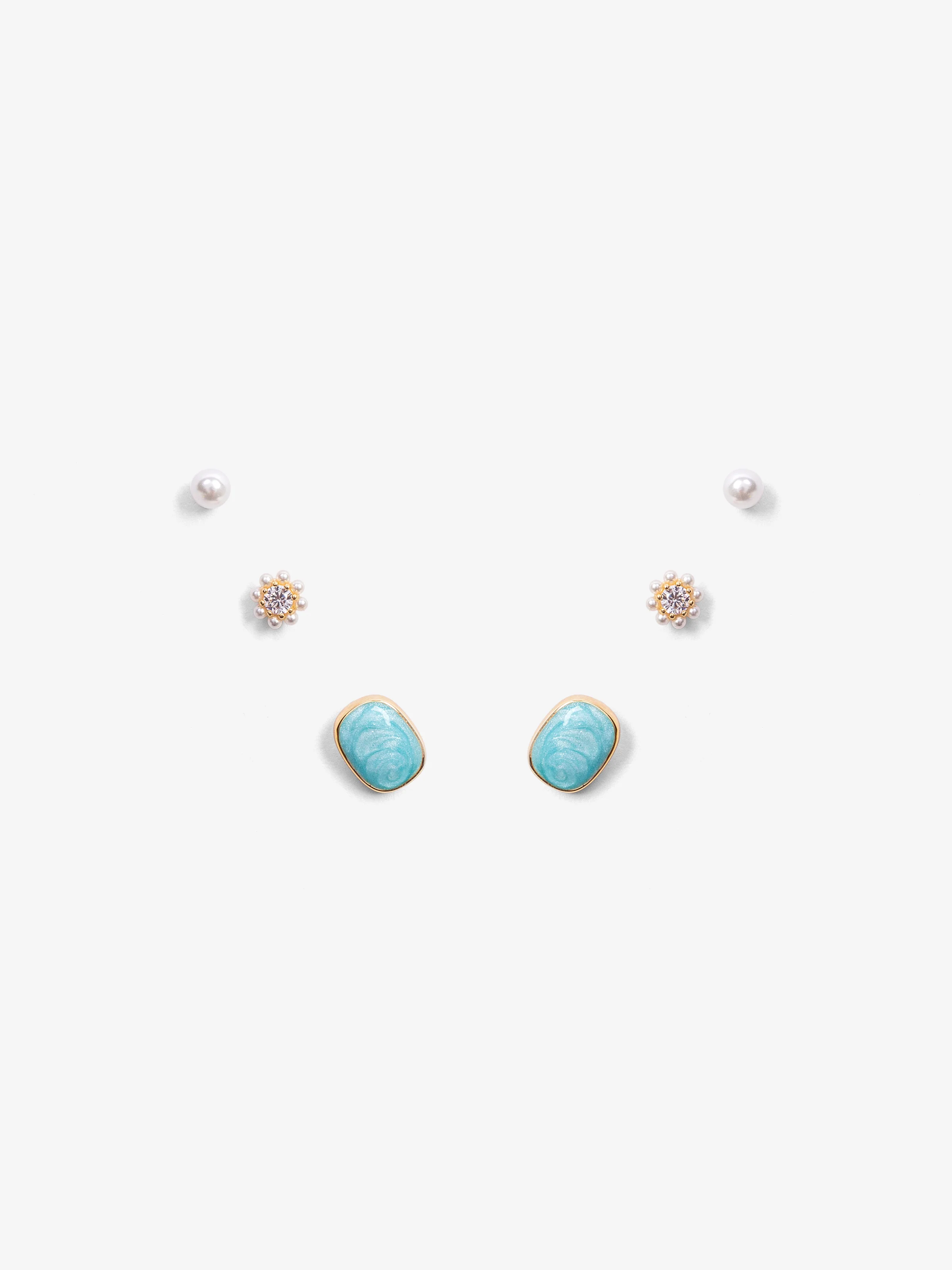 Turquoise Trio Stud Set - EAWE5-124